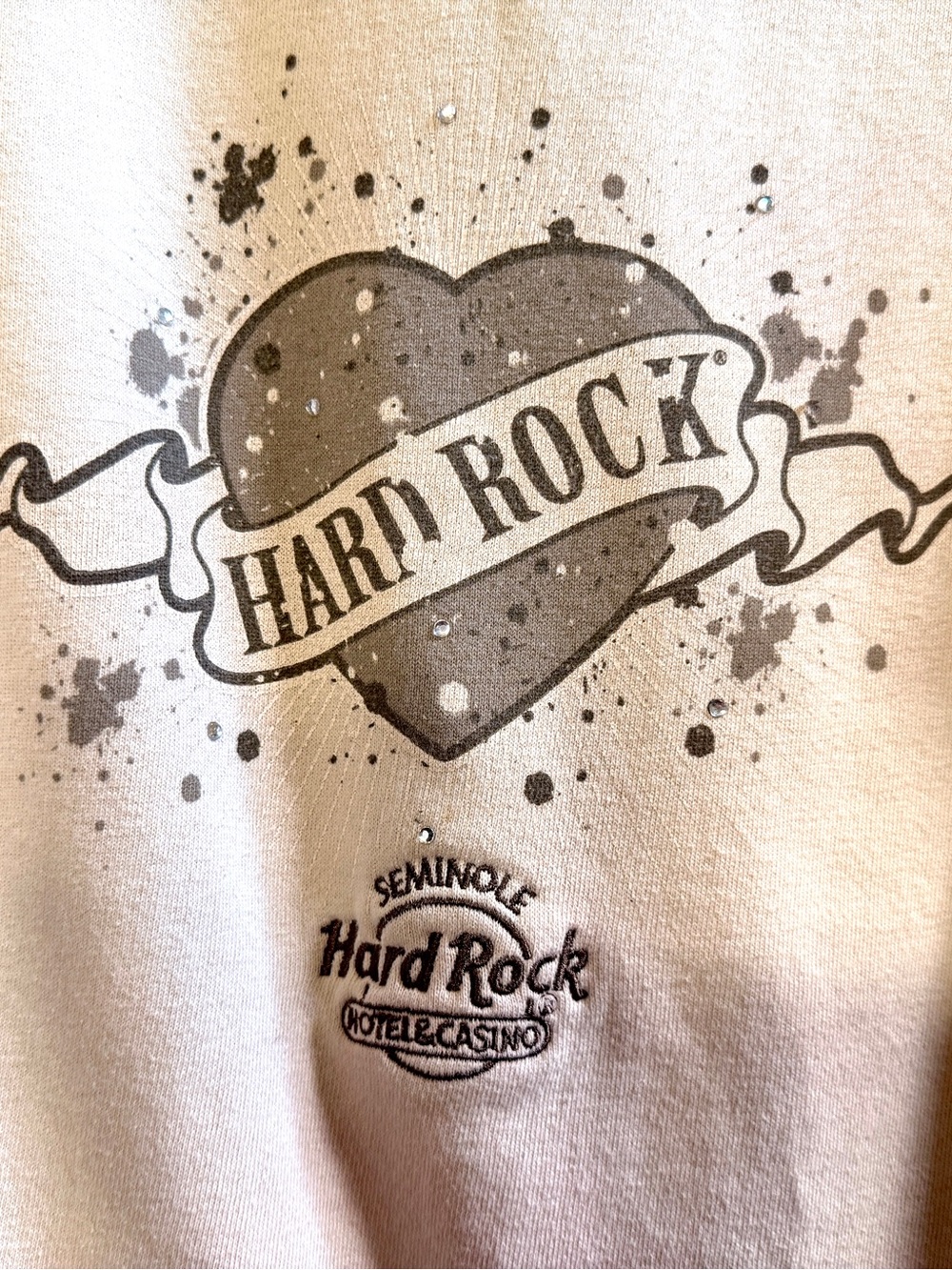 Hard Rock Seminole/Tampa Cream Hooded Zip Jacket with Heart Patch - Picture 7 of 7